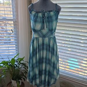 Blue Plaid Women's Dress